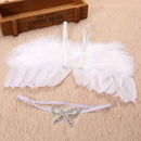 Newborn Feather Angel Wing Photography Prop with Crystal Headband Set