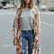 Women Chiffon Kimono Cardigan Floral Print Asymmetric Boho Loose Outerwear A#S