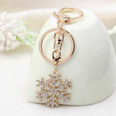 Rhinestone Snow Keyring Charm Pendant Purse Bag Key Ring Chain Keychain T7A9