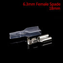 100pcs 6.3mm Crimp Terminal Female Spade Connector 22-16AWG Insulating Sleeve FT
