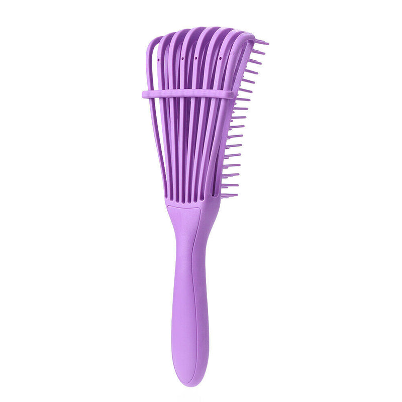 Women Hair Scalp Massage Comb Curly Hairdressing Styling Hairbrush (Purple) A