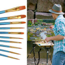 10Pcs/Set Watercolor Gouache Paint Brushes Different Pointed Useful Shape R K5H9