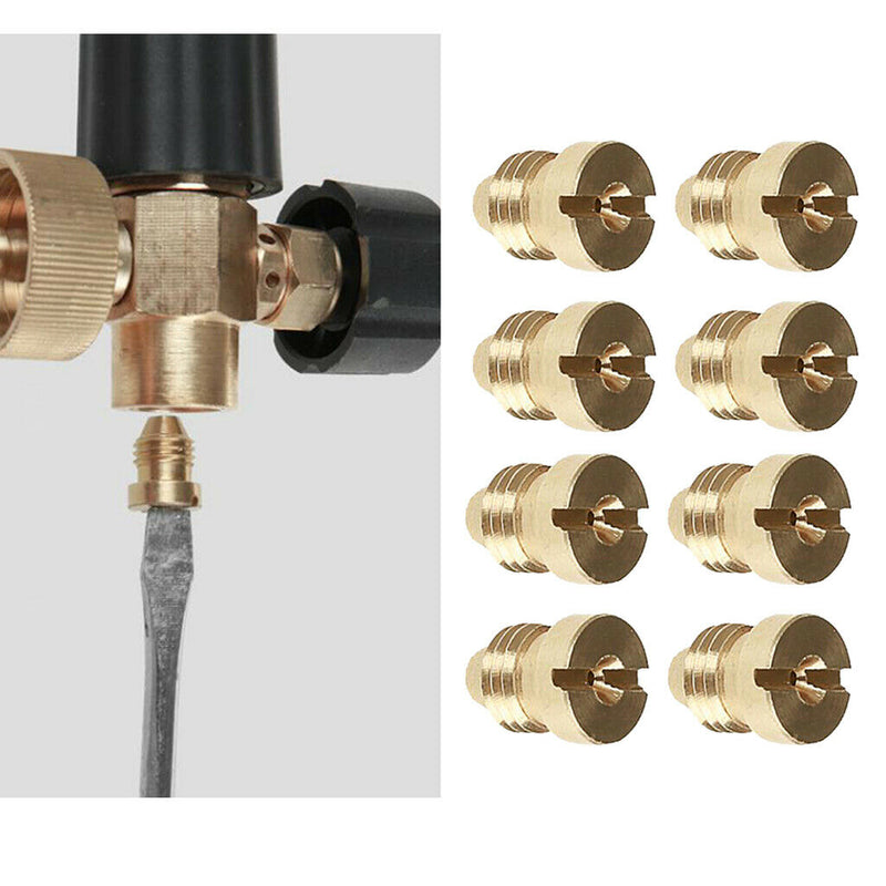 8Pc 1.1mm Brass Pressure Washer Thread Nozzle Tip for High Pressure Wash Gun
