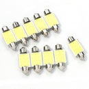10X 24V 36mm C5W Festoon LED COB Reading Map Door Licence Plate Dome Bulb Lights