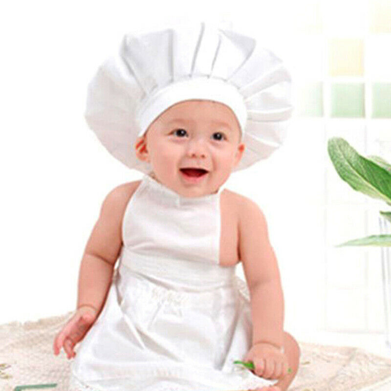 Chef Style Baby Cook Costume Photos Photography Prop Newborn Infant Hat Apro Tw