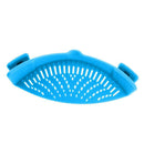 Kitchen Silicone Food Strainer Veggies Fruits Colander for Pots Pans SkyBlue