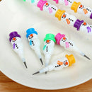 1Pcs Christmas Cute Snowman Writing Pencil Stackable Kid Set Gift Colorful M8Z0