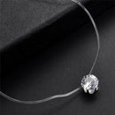 Invisible Transparent Fishing Line Link Chain Zircon Pendant Choker Necklace ~ï¼ˆ