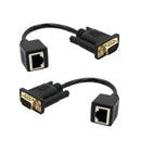 2x VGA Extender to CAT5 RJ45 Cable Adapter 15Pin Male to Rj45 Female