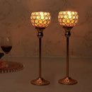 Crystal Candle Holders Stand Metal Pillar Candlesticks Set Mother's Day Hol