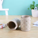 Fashion Leather Makeup Brush Storage Case Empty Holder Organizer (Beige M) A