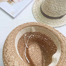 Hand-Woven Lady Hat Sweet Retro Sun Hat Straw Hat Beach Hat Hollow Striped  N3N3