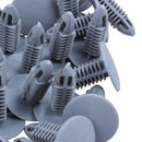30 Pieces Plastic fastening screws Gray Flange Fender Bumpers Clips For 6mm