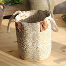Woven Seagrass Basket Garden Indoor Planter Pot Holder Window Box White S