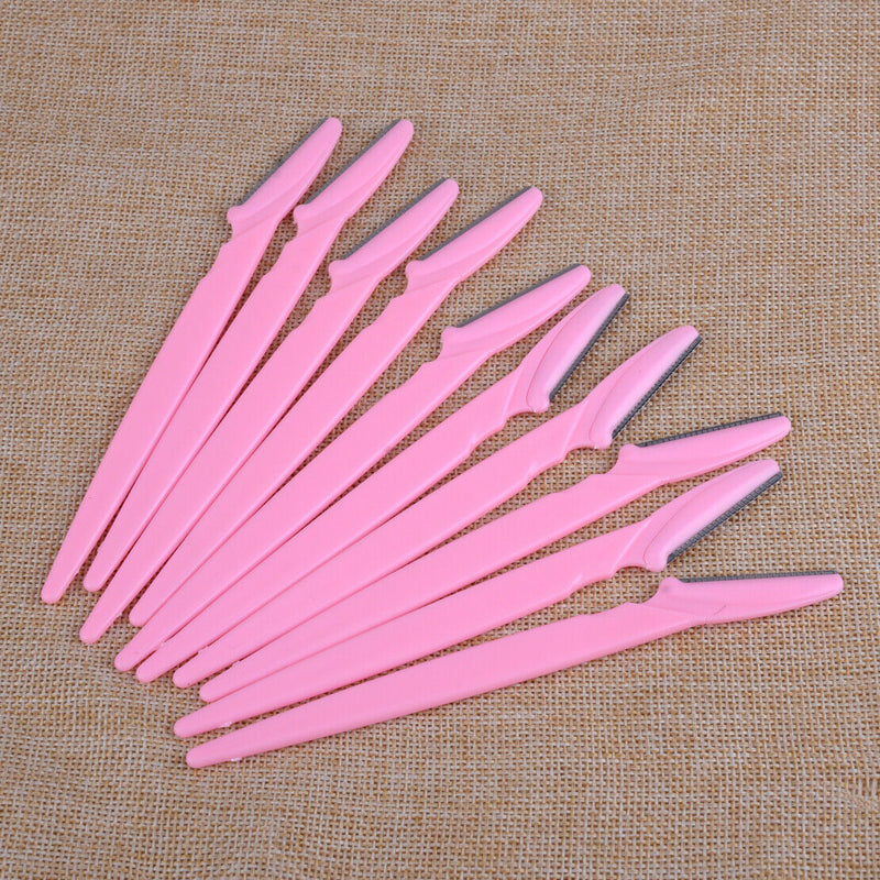 10Pcs Facial Eyebrow Razor Trimmer Shaper Shaver Blade Face Hair Remover Tool