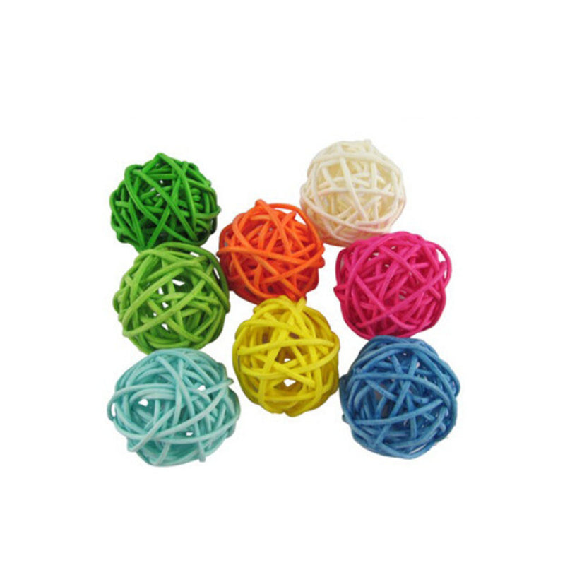 Rattan Colorful Pet Bird Claw Toys Parrot Ball Harness Parakeet Budgie Cage liau
