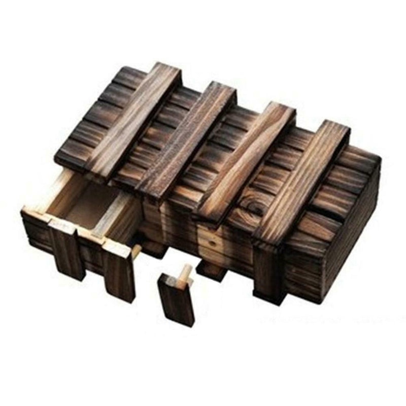 Magic Compartment Wooden Puzzle Box With Secret Drawer Brain Teaser