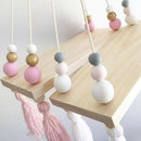 Shelf Wall Shelf Storage Shelf Child Ins Nordic Style Solid Wood Macaroon B