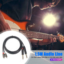 4.9ft Dual 6.35mm 1/4 TS Mono Male to Dual RCA Male Adapter Audio Cable A
