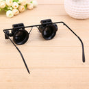 Glasses Type with LED Magnifying Glass 20X Magnifier Repair Microscope