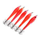 5Pcs Noctilucent Squid Lures Cuttlefish Saltwater Fishing Lure Hook Bait Red