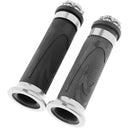Pair Motorcycle ATV Dirt Bike Handle Bar Hand End Grips Silver135x42x42mm