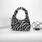Women Winter Fur Handbag Plush Soft Shoulder Underarm Bag (White Zebra)