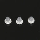 5X(100pcs Translucent Rubber Earring Stopper Backs White 4mmx6mm X5Q3)