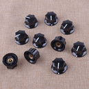 10 x Black Skirted Plastic Effects Pedal Control Knob fit for 6mm Shaft Hf