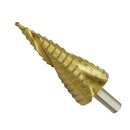 Golden Titanium HSS4241 Step Drill Bit Triangle Handle Spiral-Groove 15sizes
