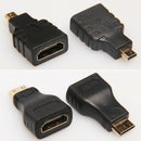 Mini HDMI Male to HDMI Female + Micro to HDMI Adapter Connector For HDTV