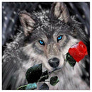 5D DIY Full Drill Diamond Painting Rose Wolf Cross Stitch Embroidery Kit