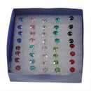 New 1 Box 20 Pairs Mixed color Crystal Ear Studs Earrings