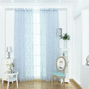 Flower Carving Sheer Window Curtain Rod Pocket Drape Panel 39x98inch Blue