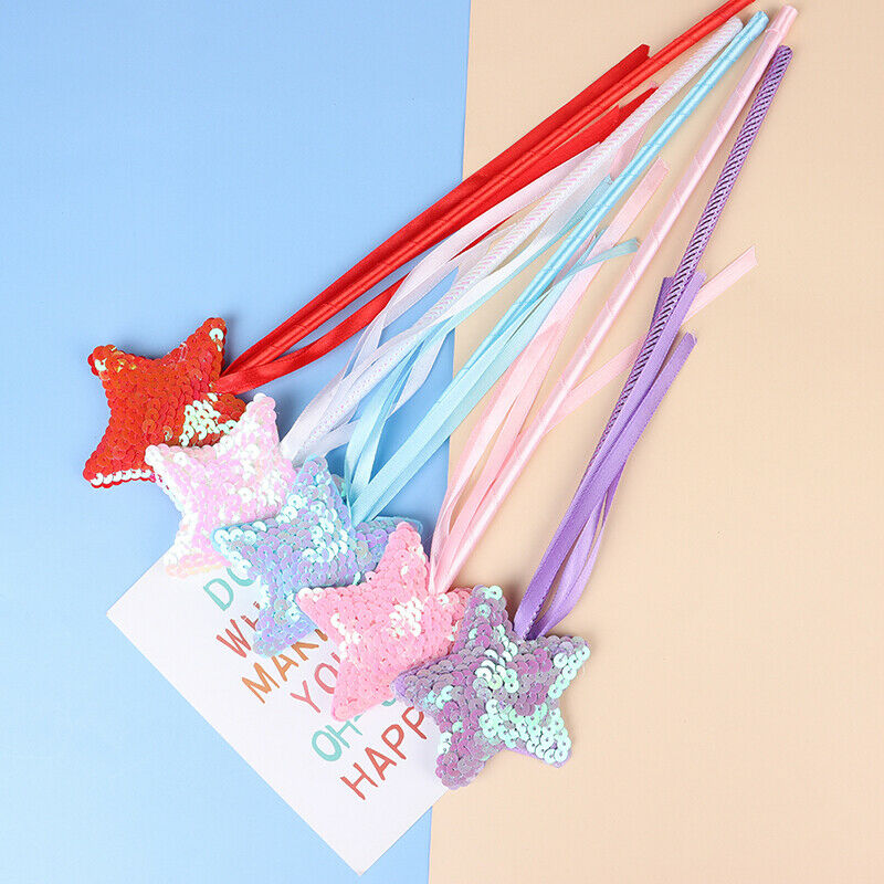 2Pcs Cute Five Pointed Star Fairy Magic Wand Magic Stick Party Toys for Kids Ew