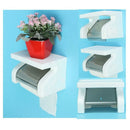 Waterproof Toilet Paper Holder Tissue Roll Stand Box with Shelf Rack Bathro