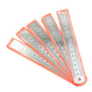 5 PCS Dual Side Marked 15cm 6 inch Stainless Steel Straight Ruler HOTME