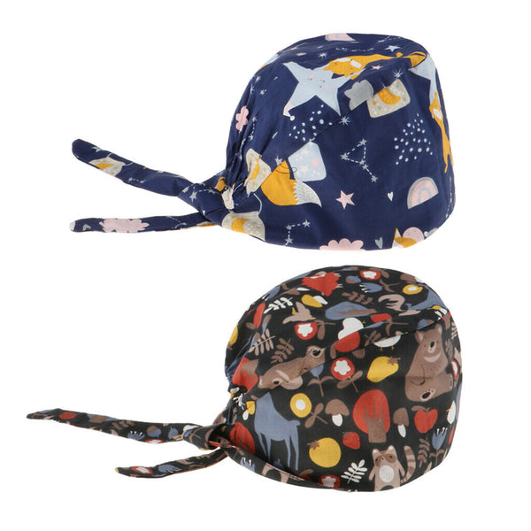 2Pcs Unisex Adjustable Surgical Hat Doctor Nurse Scrub Cap