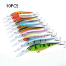 10pcs Fishing Lures Crankbaits Hook Baits Road Sub-Fish Bait Tackle Crank Tool