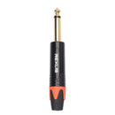 6.35mm Mono Male Plug Connector DIY Soldering Plug for Microphone (Orange) A