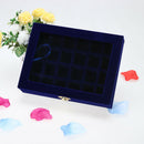 Velvet Glass Jewelry Display Box Tray Holder Storage Box Organizer A