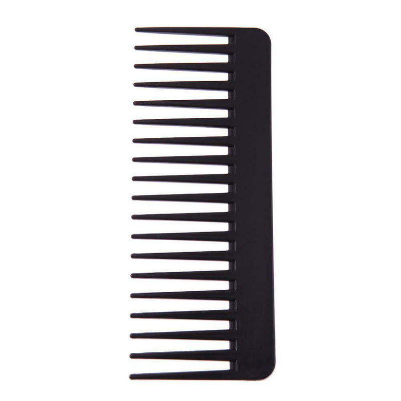 Black Plastic Wide Teeth Comb Wavy Hair Styling Detangling Wide Comb