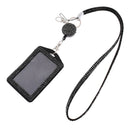Portable Black Rhinestone Lanyard w/ Retractable Reel Card ID Badge Holder