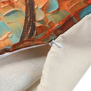 Fashion Cotton and linen Square Pillow cases Green orange + red flowers