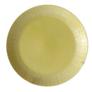 8.66" Round Embossment Pattern Ceramic Dish Plate Tableware Household,Yellow