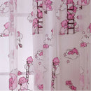 Children Bear Pattern Curtain Yarn Printed Organdy Net Curtains