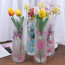 Portable Foldable Vase Office Home Decoration Random PVC Plastic Flower Vase