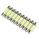 10X White Festoon 28mm-31mm Fuse 5050 3SMD SunVisor Vanity Mirror LED Lights