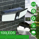 100 LEDSolar Powered  PIR & Light Sensor Outdoor Wall Garden Light Lamp