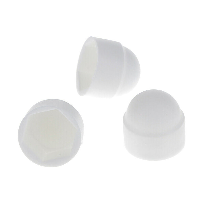 10 Pcs Hexagon Bolts Nuts Cover Caps- White - Premium Nylon - M8 13x15mm
